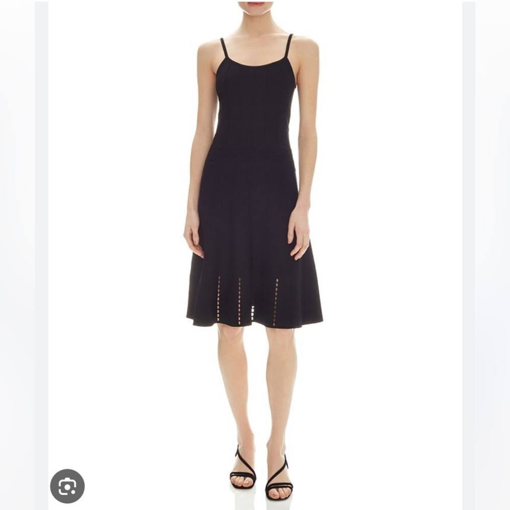 Sandro Paris Winsley Black Thin Strap Pointelle Knit Dress Size 36 or U.S. XS